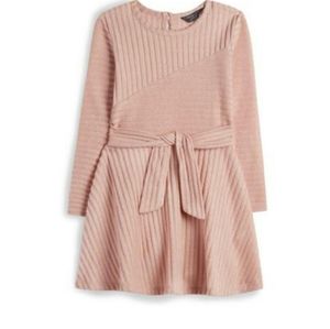 PRIMARK Toddler girl pink ribbed bow dress